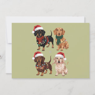 Dachshund Christmas Dog Mum Lover Xmas Gift Holiday Card