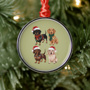 Dachshund Christmas Dog Mum Lover Xmas Gift Metal Ornament