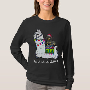 Dachshund Christmas Fa La La Llama T-Shirt