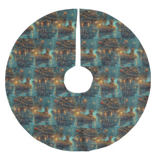 Dachshund Christmas Festive Voyage Brushed Polyester Tree Skirt