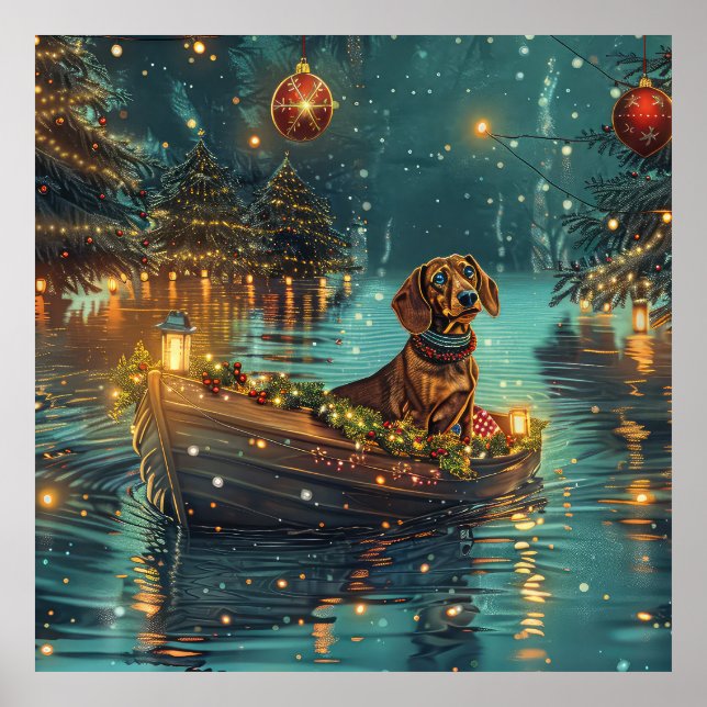 Dachshund Christmas Festive Voyage  Poster (Front)
