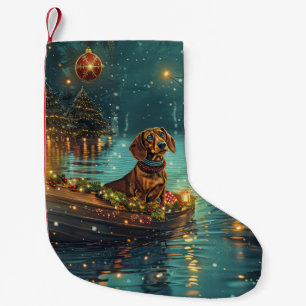 Dachshund Christmas Festive Voyage  Small Christmas Stocking