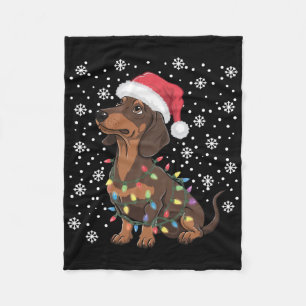 Dachshund Christmas Fleece Blanket