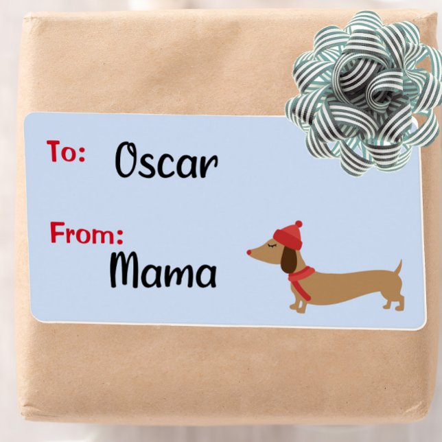 Dachshund Christmas Gift Tag Sticky Labels (Dachshund Christmas gift tags to help you sleigh the gift giving game this year!)