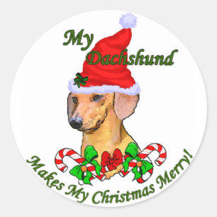 Dachshund Christmas Gifts Classic Round Sticker