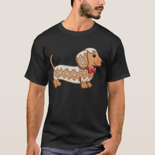 Dachshund Christmas Gingerbread Cookie Weiner Dog T-Shirt
