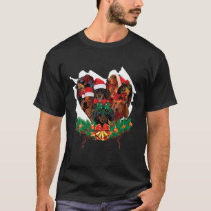 Dachshund Christmas Heart Funny Gifts Xmas Dog Lov T-Shirt