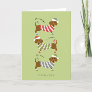 Dachshund Christmas Holiday Card