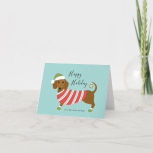 Dachshund Christmas Holiday Card
