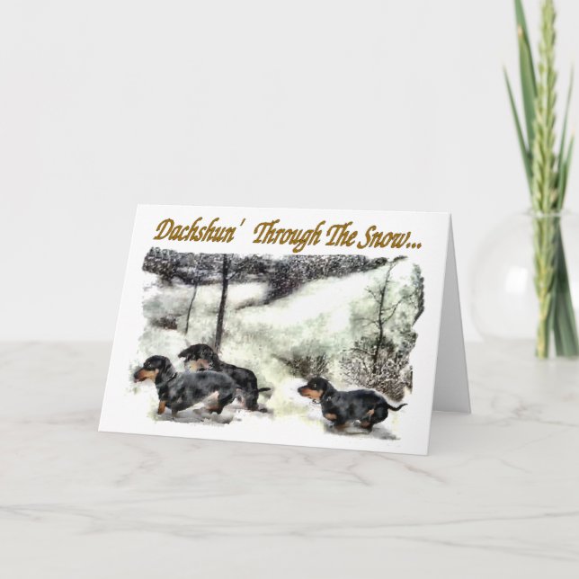 Dachshund Christmas Holiday Card (Front)