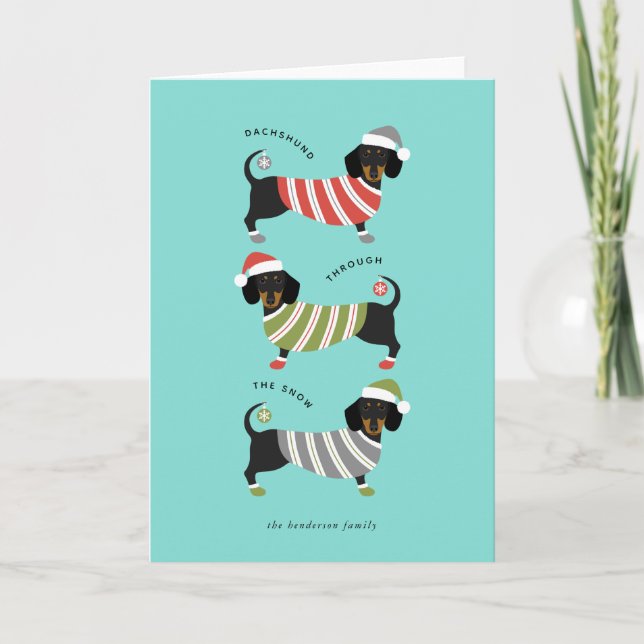Dachshund Christmas Holiday Card (Front)