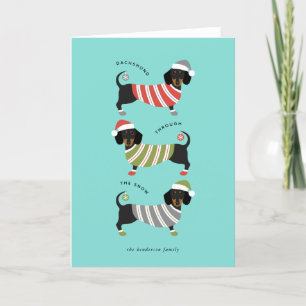 Dachshund Christmas Holiday Card