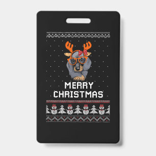 Dachshund Christmas ID Badge