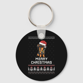 Dachshund Christmas Key Ring