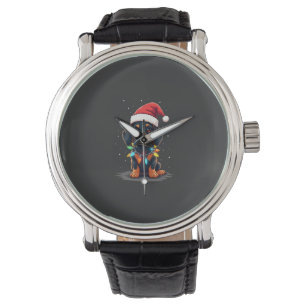 Dachshund Christmas Lights Santa Hat Xmas Dog Love Watch