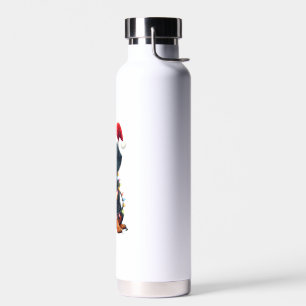 Dachshund Christmas Lights Santa Hat Xmas Dog Love Water Bottle