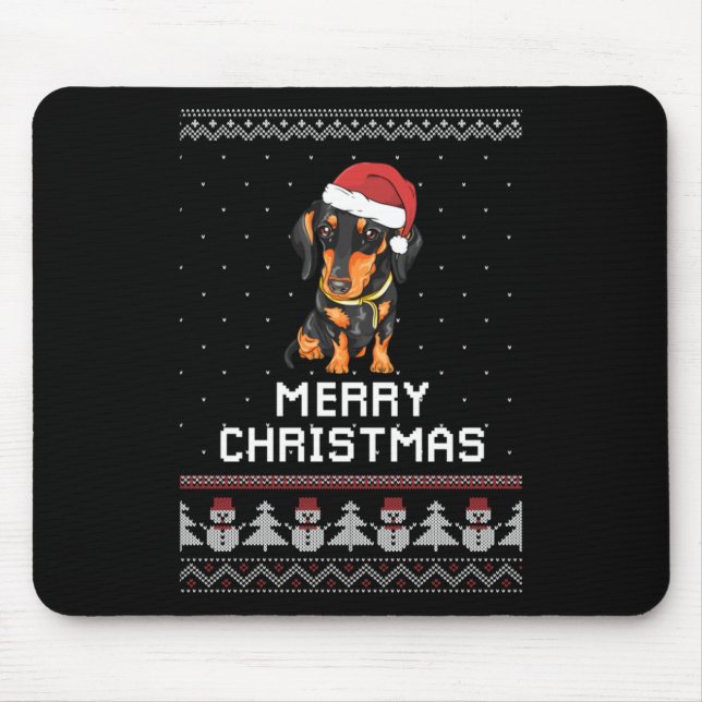Dachshund Christmas Mouse Pad (Front)
