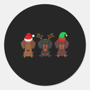 Dachshund Christmas Mum Women Weiner Dog Gift Classic Round Sticker
