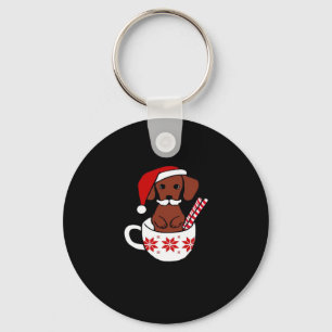 Dachshund Christmas Mustache Coffee Mug Classic T- Key Ring