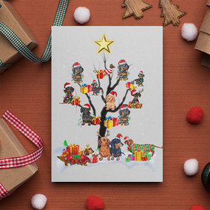 Dachshund Christmas On Tree Shirt Xmas Gift Ideas Postcard