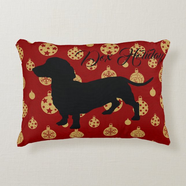 Dachshund Christmas Pillow (Front)