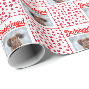 Dachshund Christmas Puppy Picture Funny Weenie Dog Wrapping Paper