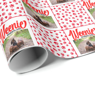 Dachshund Christmas Puppy Picture Funny Weenie Dog Wrapping Paper