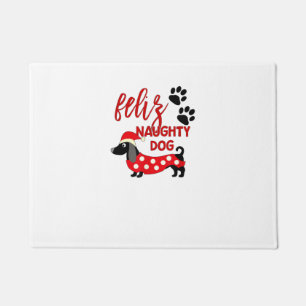 Dachshund Christmas Shirt _ Funny Feliz Naughty Do Doormat