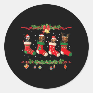 Dachshund Christmas Shirt Stocking Dog Xmas Classic Round Sticker