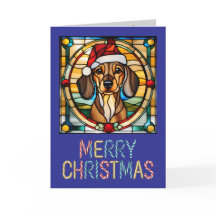 Dachshund Christmas Stained Glass