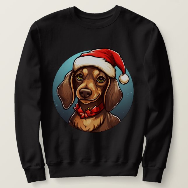 Dachshund Christmas Sweatshirt (Design Front)