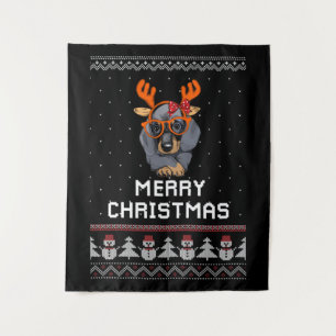 Dachshund Christmas Tapestry