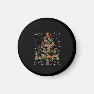 Dachshund Christmas Tree Covered By Flashlight Magnet