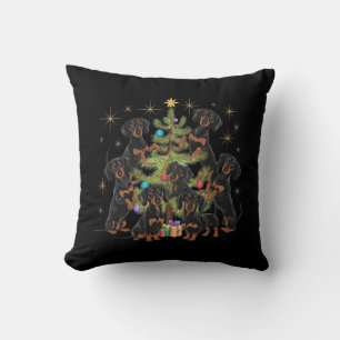 Dachshund Christmas Tree Cushion