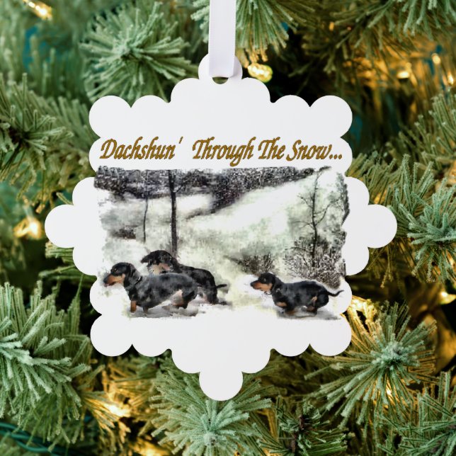 Dachshund Christmas Tree Decoration Card (Insitu (Tree))