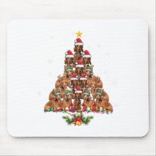 Dachshund Christmas Tree Dog Xmas Lights Pyjamas F Mouse Pad