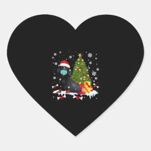 Dachshund Christmas Tree Funny Dog Heart Sticker