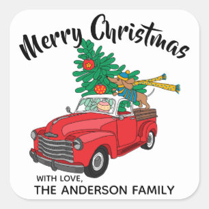 Dachshund Christmas Tree Shopping Label