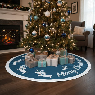 Dachshund Christmas Tree Skirt Blue Christmas
