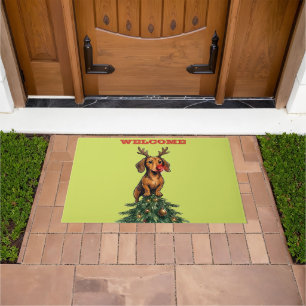 Dachshund Christmas Tree Topper Doormat
