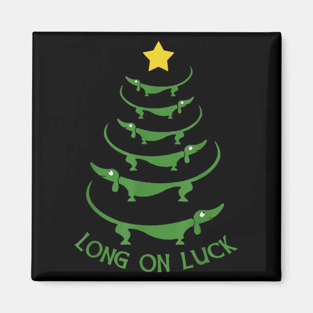 Dachshund Christmas Tree Weiner Dog Mum Dad Xmas P Magnet (Front)