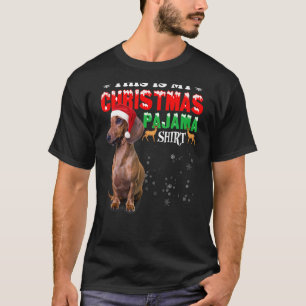 Dachshund Christmas Trees Leopard Red Buffalo Plai T-Shirt