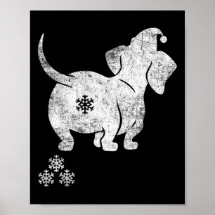 Dachshund Christmas Weiner Dog Christmas Pyjamas F Poster