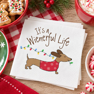 Dachshund Christmas Wienerful Life Party Napkin