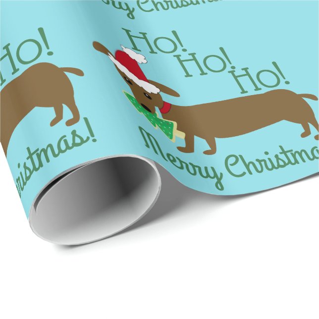 Dachshund Christmas Wrapping Paper (Roll Corner)