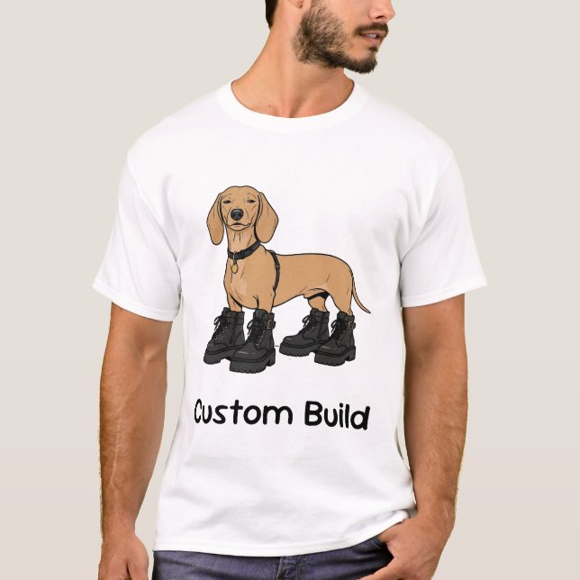Dachshund Chunky Boots Funny Dog Gift Shirt (Front)