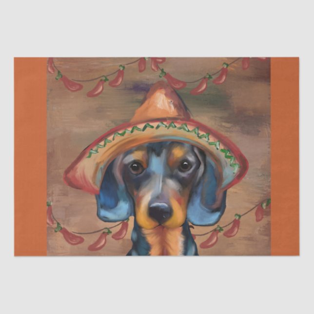 Dachshund Cinco de Mayo Tissue Paper (Front)