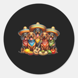 Dachshund Cinco De Mayo Wiener Dog Classic Round Sticker