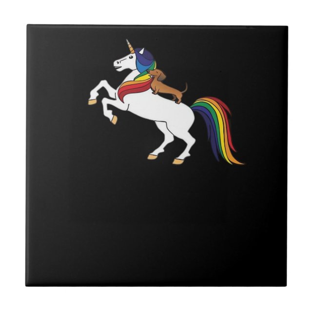 Dachshund Classic T-Shirt Ceramic Tile (Front)