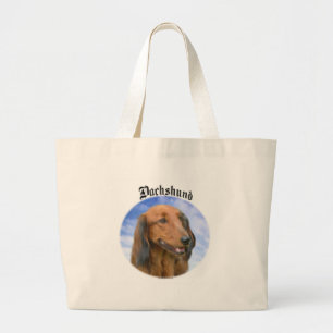 Dachshund Clouds Large Tote Bag